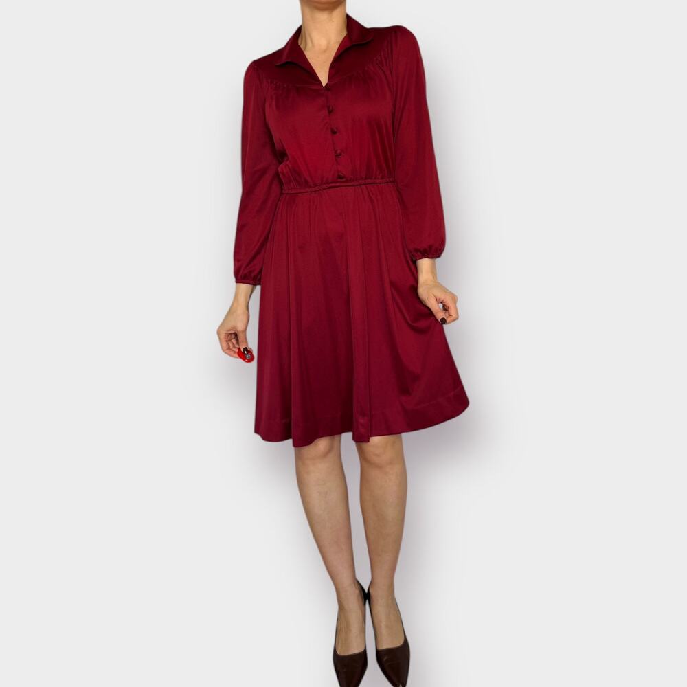 70s Sears Maroon Dress‎